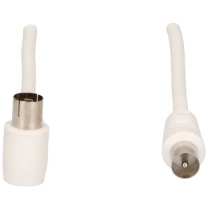 Cavo antenna Schwaiger bianco angolato, 5 m, per audio e video.