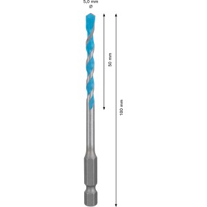 Foret Bosch Expert Multi Construction Hex-9, 5 mm, foret universel pour perçages précis.