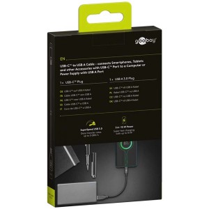 Cavo USB-C a USB-A 3.0 nero, 15 cm, per computer e multimedia.