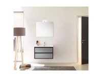 Badmöbel-Set Skiathos Schwarz matt (HxBxT) 190 x 80 x 46 cm