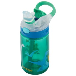 Borraccia verde Contigo Gizmo Flip Dino, 420 ml, per bambini.