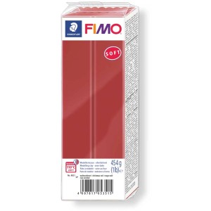 Pâte à modeler Fimo Soft, rouge, paquet de 454g. Pâte à modeler Fimo durcissante au four pour modelage créatif.