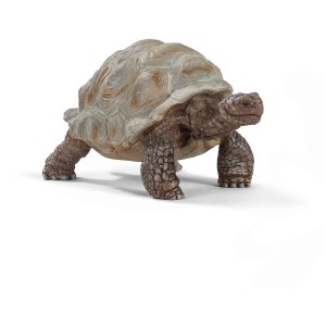 Tortue géante Schleich détaillée, figurine multicolore en plastique pour enfants.