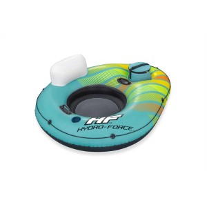 Ciambella Bestway Hydro-Force con frigo, turchese con schienale e sedile in rete.