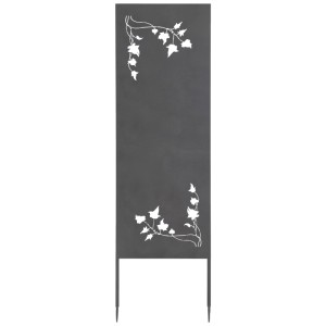 Paravent Nouvel Hedera, brise-vue en acier anthracite avec motif de lierre pour jardin et terrasse.
