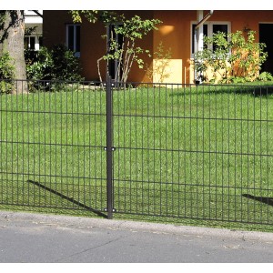 Poteau de clôture anthracite métallisé, 122,5 cm, pour construction de clôture et intimité.