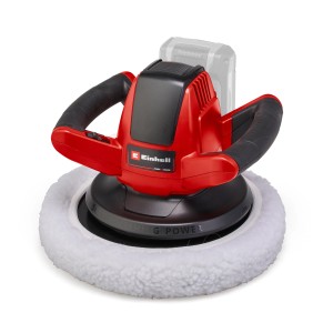 Polisseuse sans fil Einhell Power X-Change CE-CB 18/2 Li-Solo (batterie non incluse) avec bonnet de polissage.