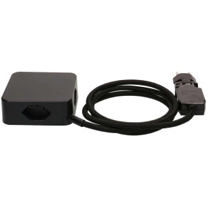 Multiprise MaxTex Cube noire avec 4 prises T13 et câble textile.