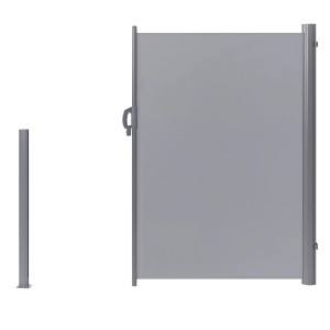 Tenda laterale Beliani Dorio grigio chiaro, estensibile per patio e giardino.