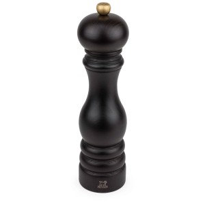 Macinapepe Peugeot Paris, legno marrone scuro, altezza 22 cm. Macina classica per utensili da barbecue.