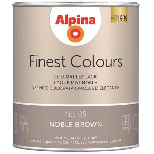Vernice Alpina Finest Colours Noble Brown, barattolo da 750 ml.