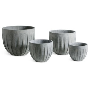 Vasi da fiori Gartec Round Linea, effetto cemento grigio, varie dimensioni.