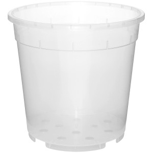 Pot transparent pour orchidées, clair, Ø 17 cm, avec trous pour un drainage optimal.