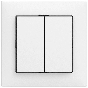 Placca frontale per interruttore/pulsante doppio Feller EdizioDue, bianco.