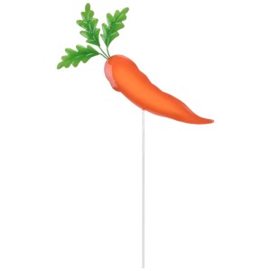 Mehrfarbiger Gartenstecker Gemüse (Karotte) aus Metall, 1 Stück, zur Dekoration von Beeten.
