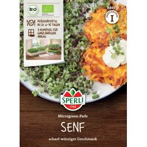 Sperli BIO Microgreen-Pads Senape: Semi per germogli piccanti, facile da coltivare.