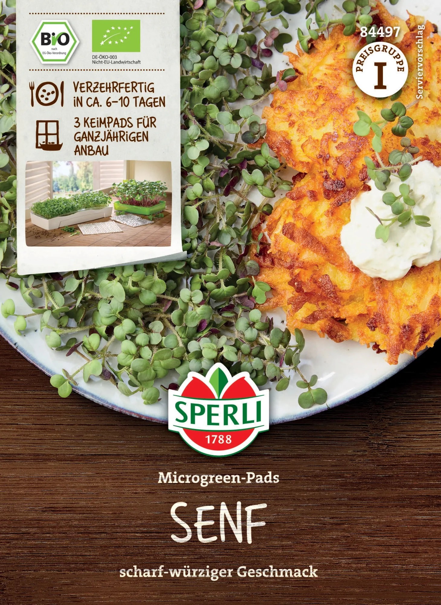 Sperli Saatgut BIO Microgreen-Pads Senf