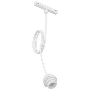 Lampada a sospensione bianca Eglo EasyTrack E27 in plastica per sistemi a binario, lampadina non inclusa.