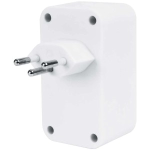 Adaptateur multiple blanc Steffen avec protection tactile, 3 prises T13.