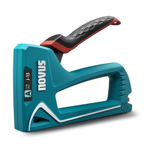 Novus Agrafeuse manuelle J-13 pour agrafes à fil fin (4-10mm), bleu/noir, avec poignée souple.