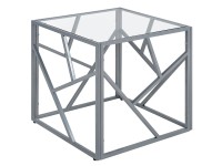 Beliani Table d'appoint Orland verre Argent (HxlxP) 50 x 50 x 50 cm