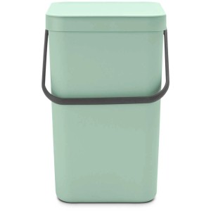 Brabantia Abfallbehälter Sort & Go, Jade Green, 25 Liter. Mülleimer mit Deckel und Tragegriff.