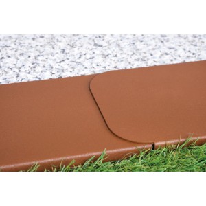 Bordure de pelouse Bellissa Corten, lot de 2, connectée. Convient aux robots tondeuses, pour des bordures nettes.