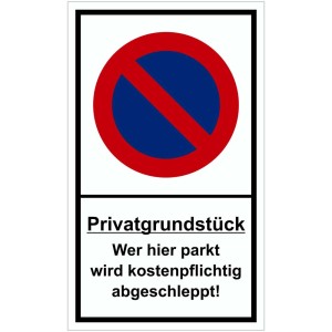Panneau propriété privée 25x15 cm : Stationnement interdit, risque d'enlèvement.