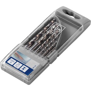 Set di punte da trapano LUX HSS-G, 6 pezzi in custodia, per metallo e plastica.