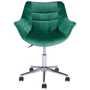 Sedia da ufficio verde Beliani Labelle in velluto con struttura cromata.