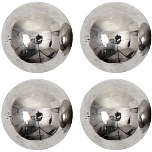 Vier glänzende, silberne Metall-Kugelmagnete (8 mm) für Notizen, Fotos an Whiteboards oder Magnettafeln.