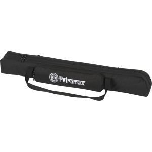 Schwarze Transporttasche für Petromax Dreibein d1 Grill, mit Tragegriffen und Reißverschluss.
