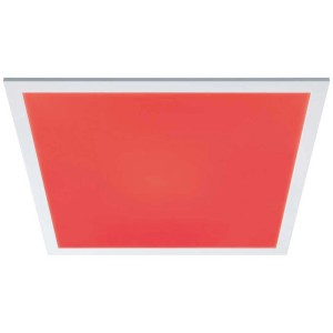 Panneau LED Paulmann Amaris, blanc, avec lumière rouge. Panneau de plafond carré 595x595mm.