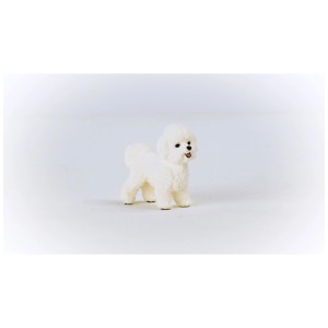 Figurine Schleich Bichon Frisé, chien miniature blanc détaillé de la collection Farm World.