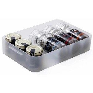 Transparente Rotho Pure Aufbewahrungsbox A5 (1,3 l) mit Gläsern, ideal für Küche und Haushalt.