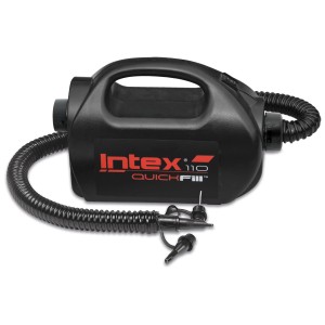 Pompe à air noire Intex Quick-Fill 230/12V avec tuyau et embouts.