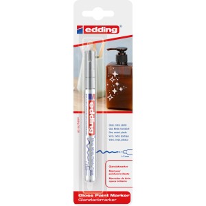 Edding 751 Marqueur peinture brillante argent pour surfaces lisses comme le verre et le métal.