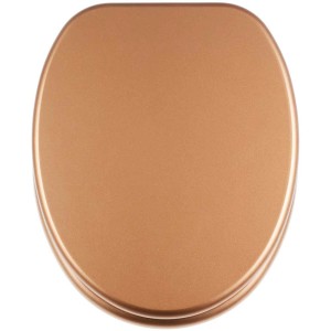 Abattant WC Diaqua Race MDF cuivre avec fermeture amortie, siège de toilette aspect cuivre.