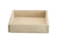 DecoFinder Holz-Tablett Natur 3 x 14 x 14 cm