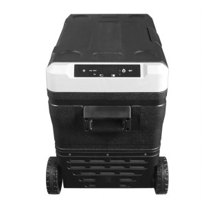 Glacière/congélateur Kibernetik KB50 noir-blanc, 50 l. Glacière portable avec roues, poignée et panneau de commande.