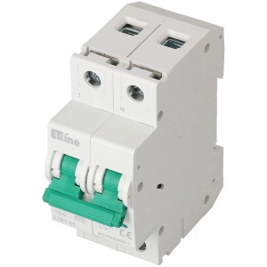 Interruttore magnetotermico Max Hauri 1P+N, 25A, curva C, per protezione circuiti.