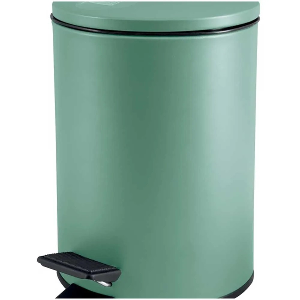 Spirella Badset 2-tlg. - Kosmetikeimer Mit Absenkautomatik & WC-Bürste Edelstahl Grün