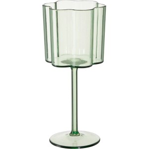 Verre à vin en acrylique vert avec une forme unique, 1 pièce. Design moderne pour les occasions spéciales.