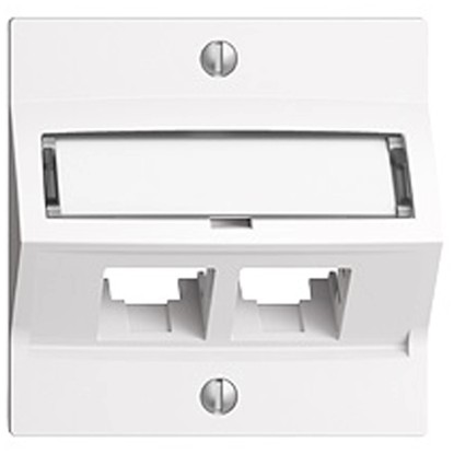 Feller Netzwerk EdizioDue 2 x Aufnahme S-One RJ45 Frontplatte Easynet Weiss