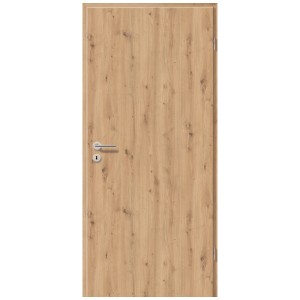 Porta interna GetaDoor Artis rovere, 201,5x75 cm, battuta a destra. Porta decorativa in legno con set maniglia.
