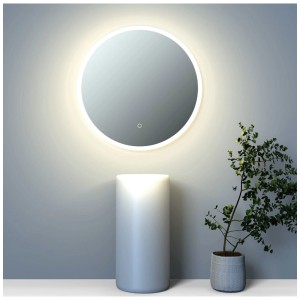 Specchio LED Diaqua Rondo, Ø 60 cm, con illuminazione LED rotonda in bagno.
