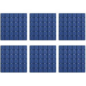 MSV Tappetino vasca Quadro, set da 5, blu scuro, antiscivolo per vasca e doccia.