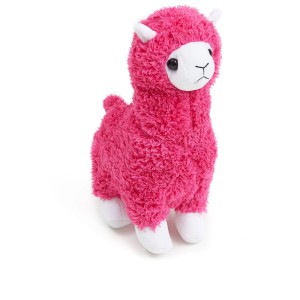 Andiamo Plüschtier Alpaka Heli, pink, 25cm. Weiches Kuscheltier aus Kunstfell.