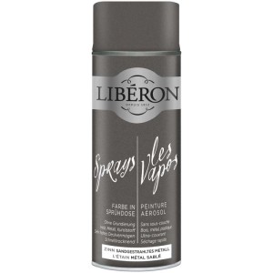 Libéron Sprühfarbe Zinn sandgestrahltes Metall, 0,4 l Dose. Effektfarbe für Oberflächen aller Art.
