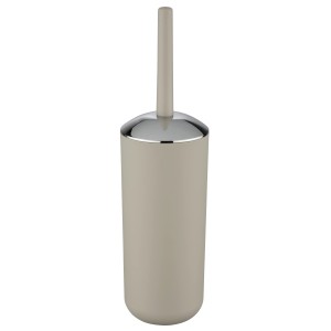 Wenko Set scopino WC Brasil Taupe, scopino WC in plastica color tortora con dettagli cromati.
